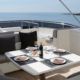 Yacht charter Ferretti 81 Fly upper deck table