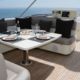 Yacht charter Ferretti 81 Fly upper deck table