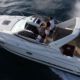 Day boat Leader 8 cruising from top view